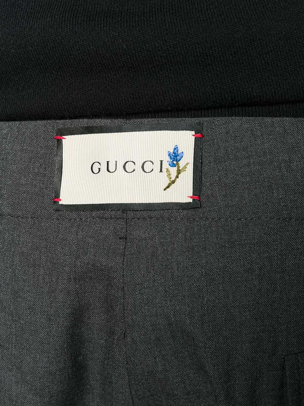 GUCCI MID-RISE STRAIGHT LEG TROUSERS - 灰色