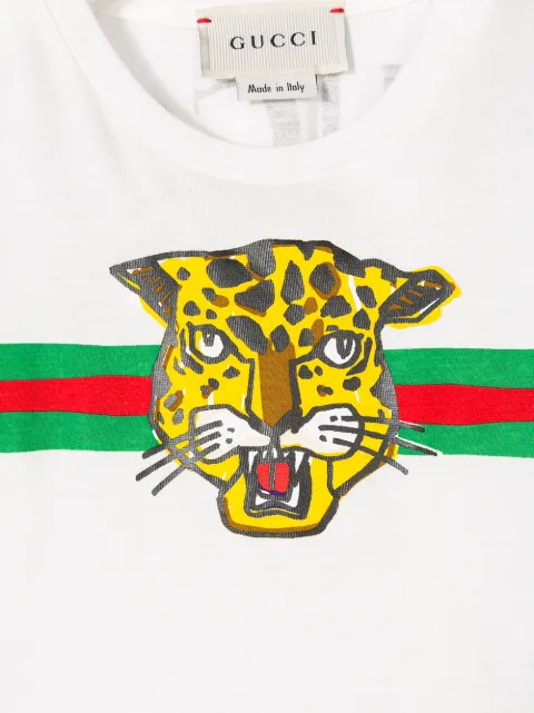 GUCCI archive stripe tiger-print T-shirt