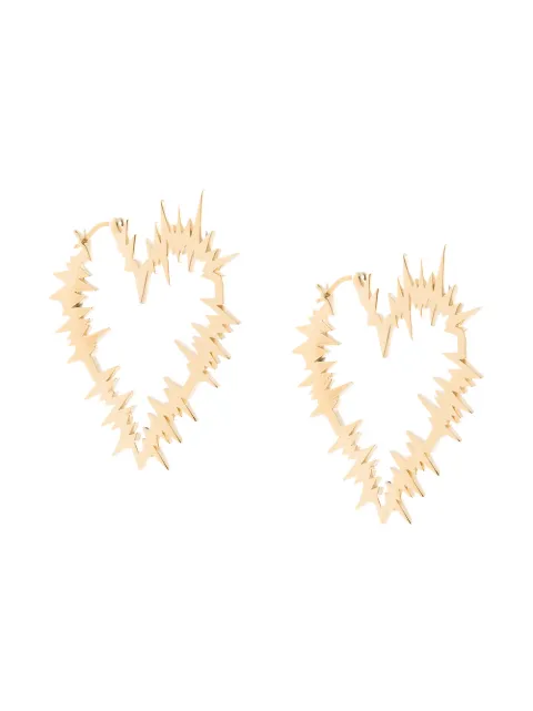 Karen Walker Electric Heart Hoop Earrings Farfetch Karen Walker Electric Heart Hoop Earrings Farfetch