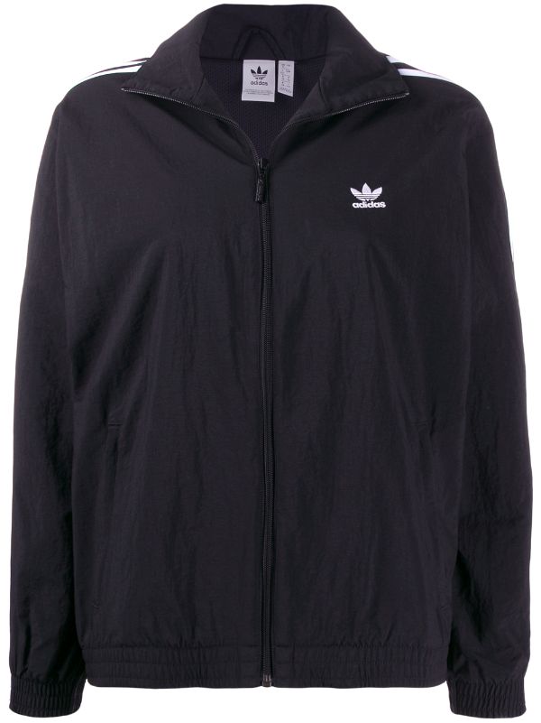 Shop black adidas zip-up track jacket with Express Delivery - Farfetch