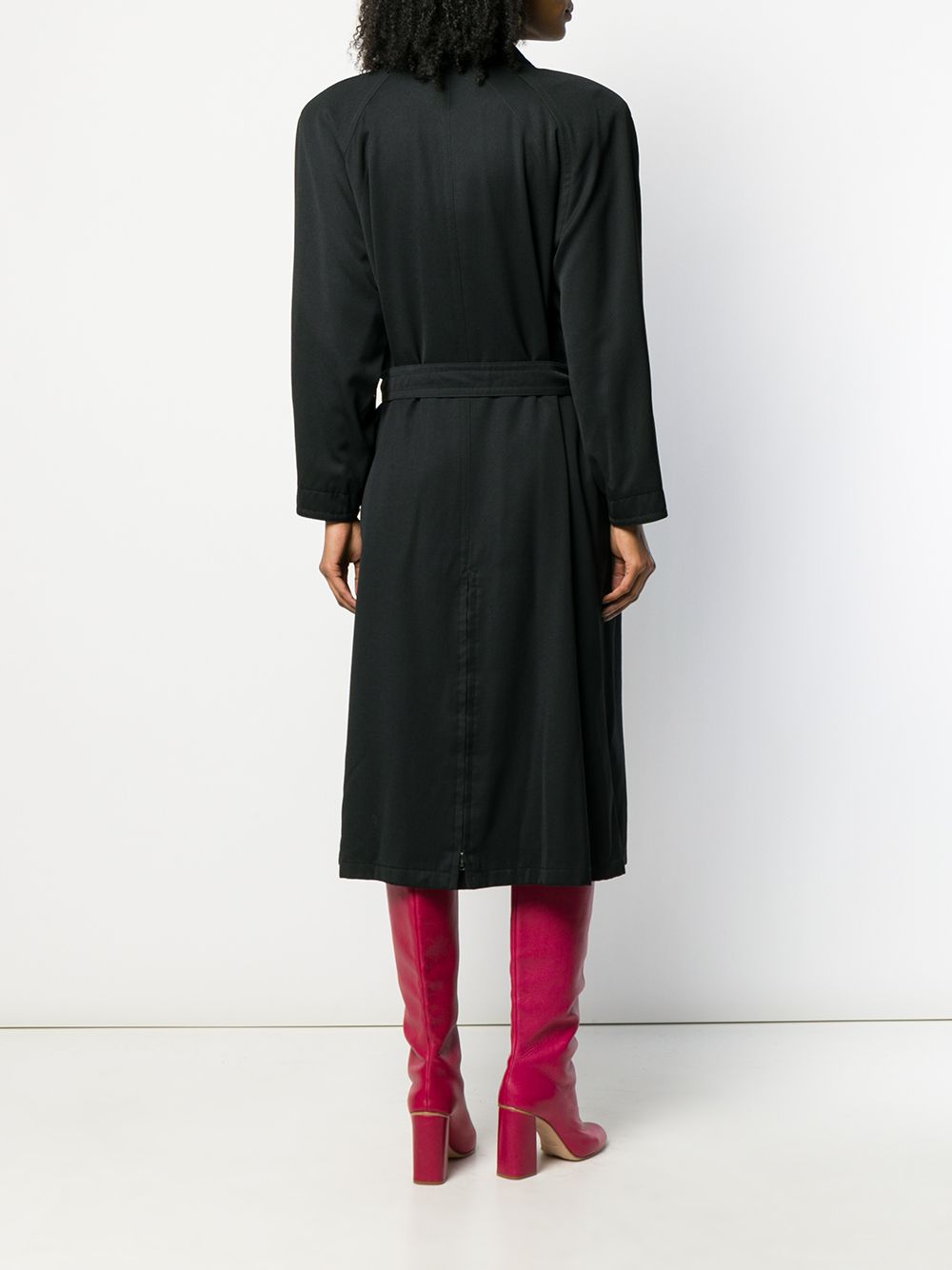 Shop black Valentino Pre-Owned 1980's belted midi coat with Express ...