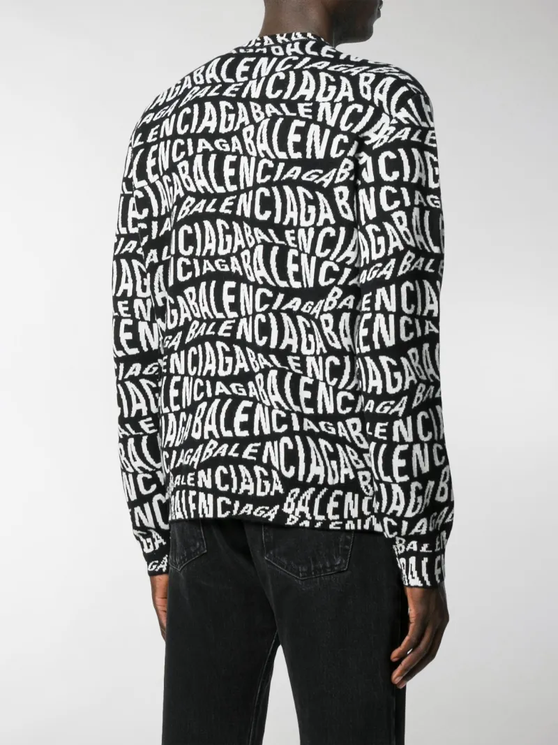 Balenciaga logo wave jumper black | MODES