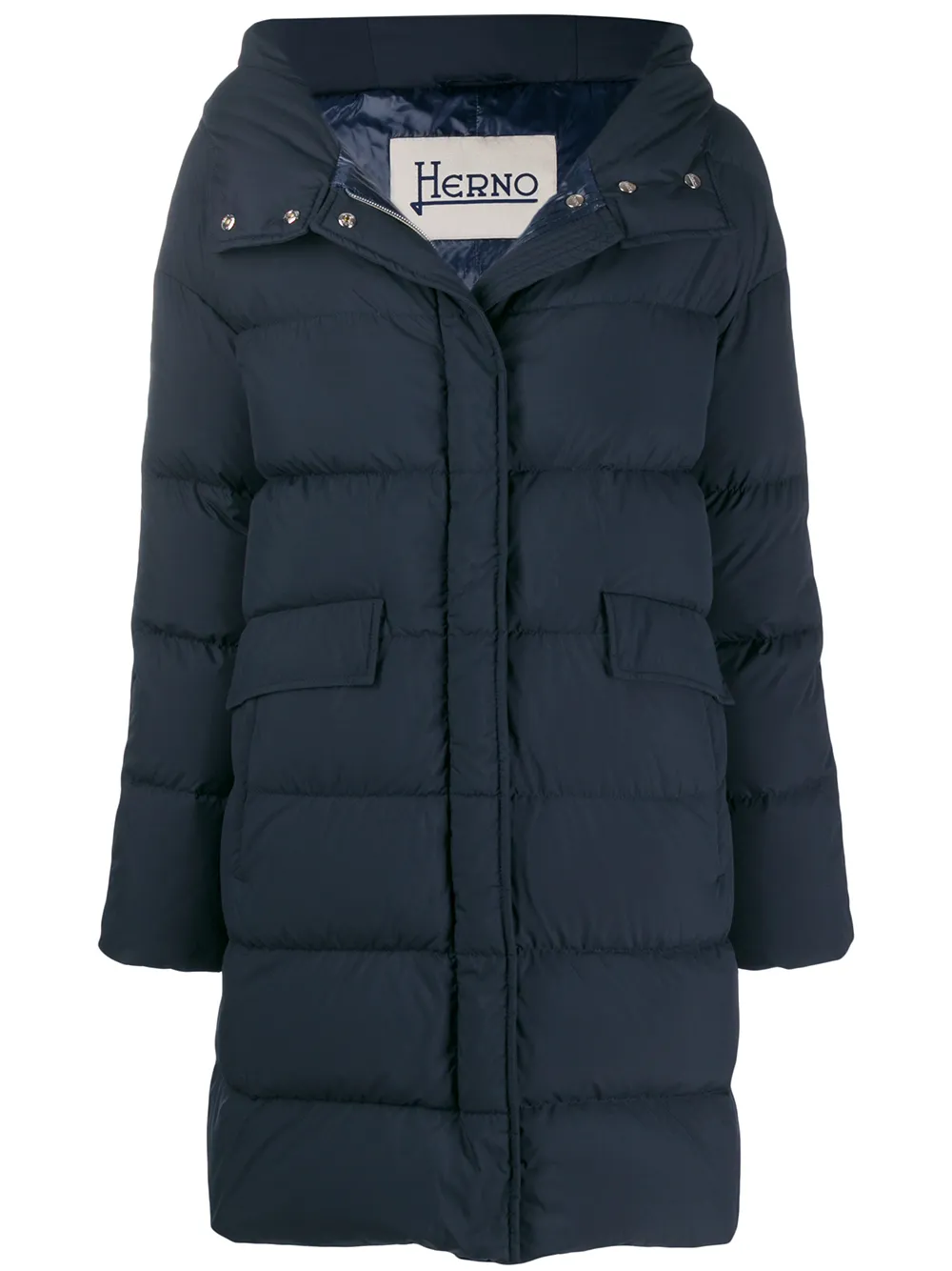 Herno Mantel met capuchon Blauw