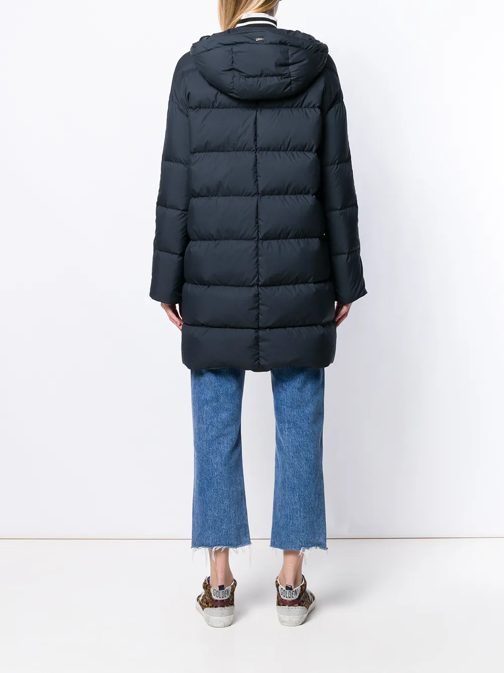 Herno Mantel met capuchon Blauw