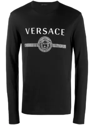 versace t shirt black and white