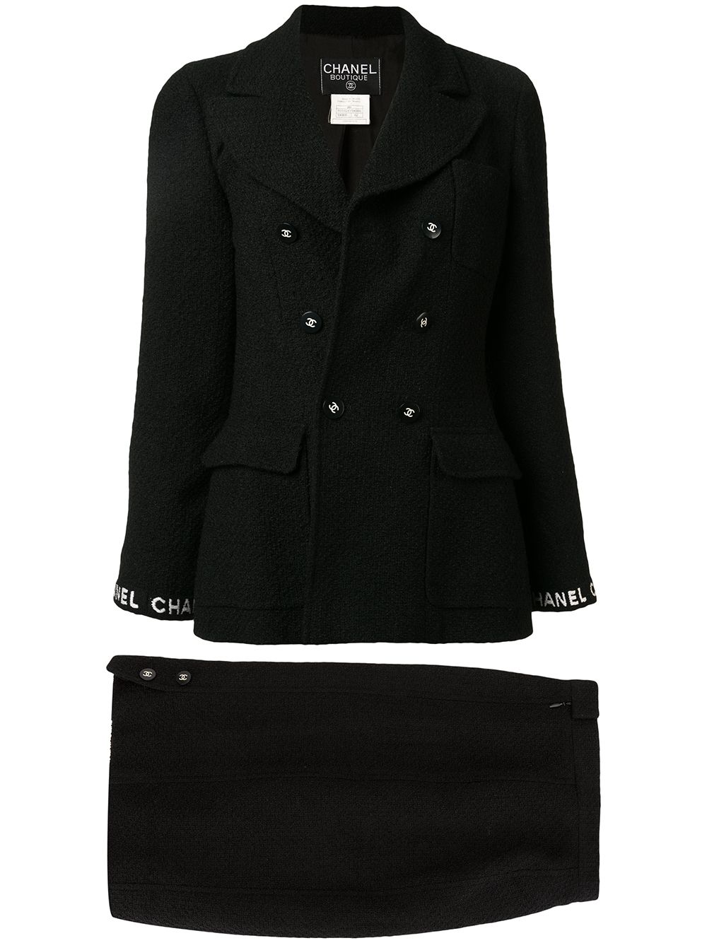 black jacket and skirt set