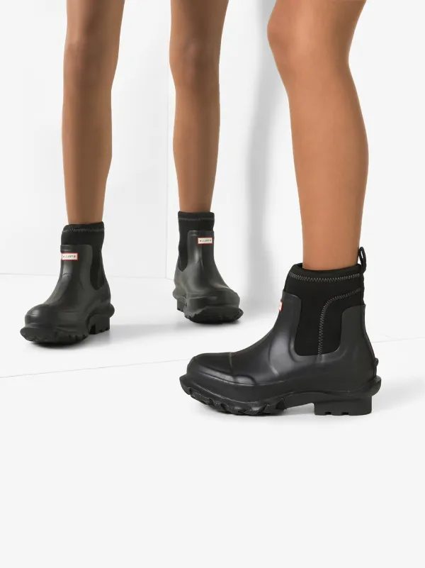 STELLA McCARTNEY × HUNTER BOOTS24cm Stella McCartney X Hunter Panelled Rain Boots | Black | FARFETCH