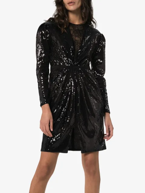 GIAMBATTISTA VALLI V-NECK SEQUIN MINI DRESS