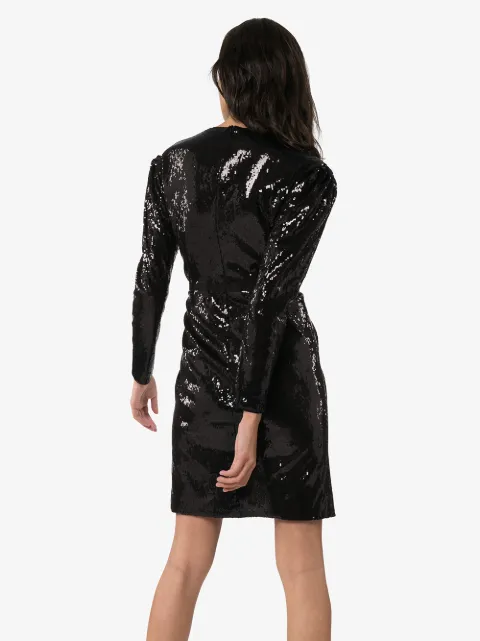 GIAMBATTISTA VALLI V-NECK SEQUIN MINI DRESS