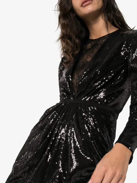GIAMBATTISTA VALLI V-NECK SEQUIN MINI DRESS