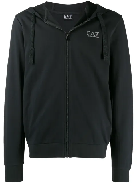 Ea7 Emporio Armani logo print hooded jacket