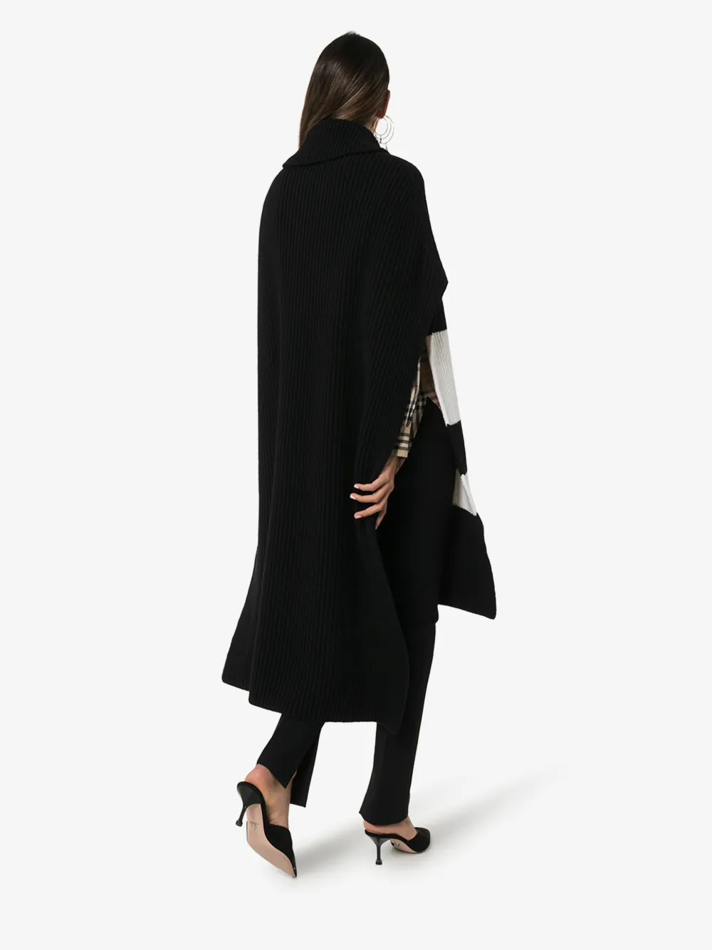 JOSEPH JOSEPH ASYMMETRIC STRIPED PONCHO,JF00372914191205