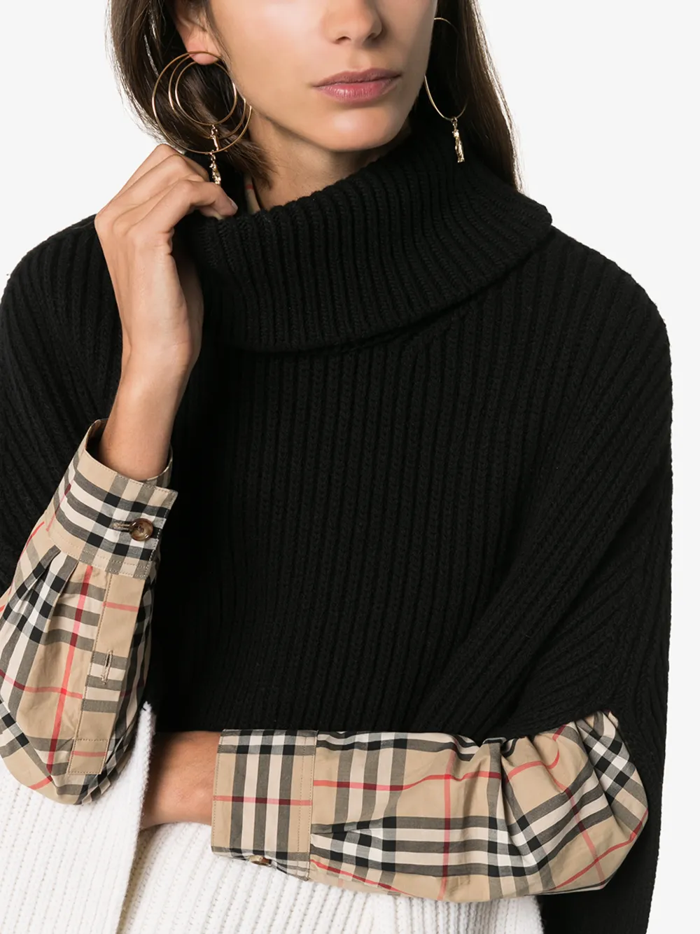 JOSEPH JOSEPH ASYMMETRIC STRIPED PONCHO,JF00372914191205