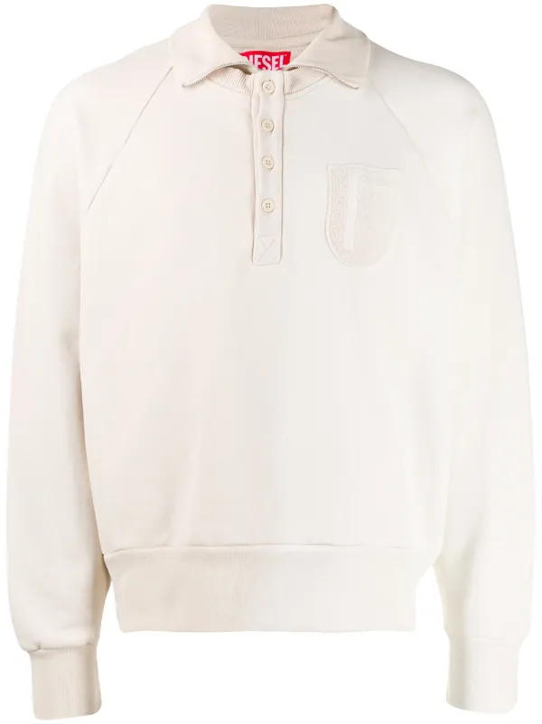 red and white polo sweater
