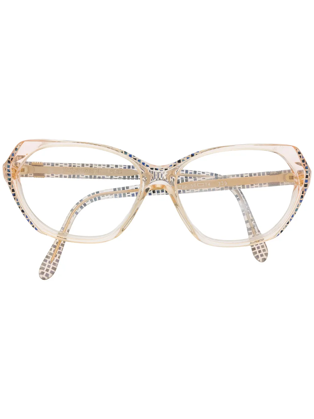 

Yves Saint Laurent Pre-Owned lentes con armazón redonda 1990 - Blanco