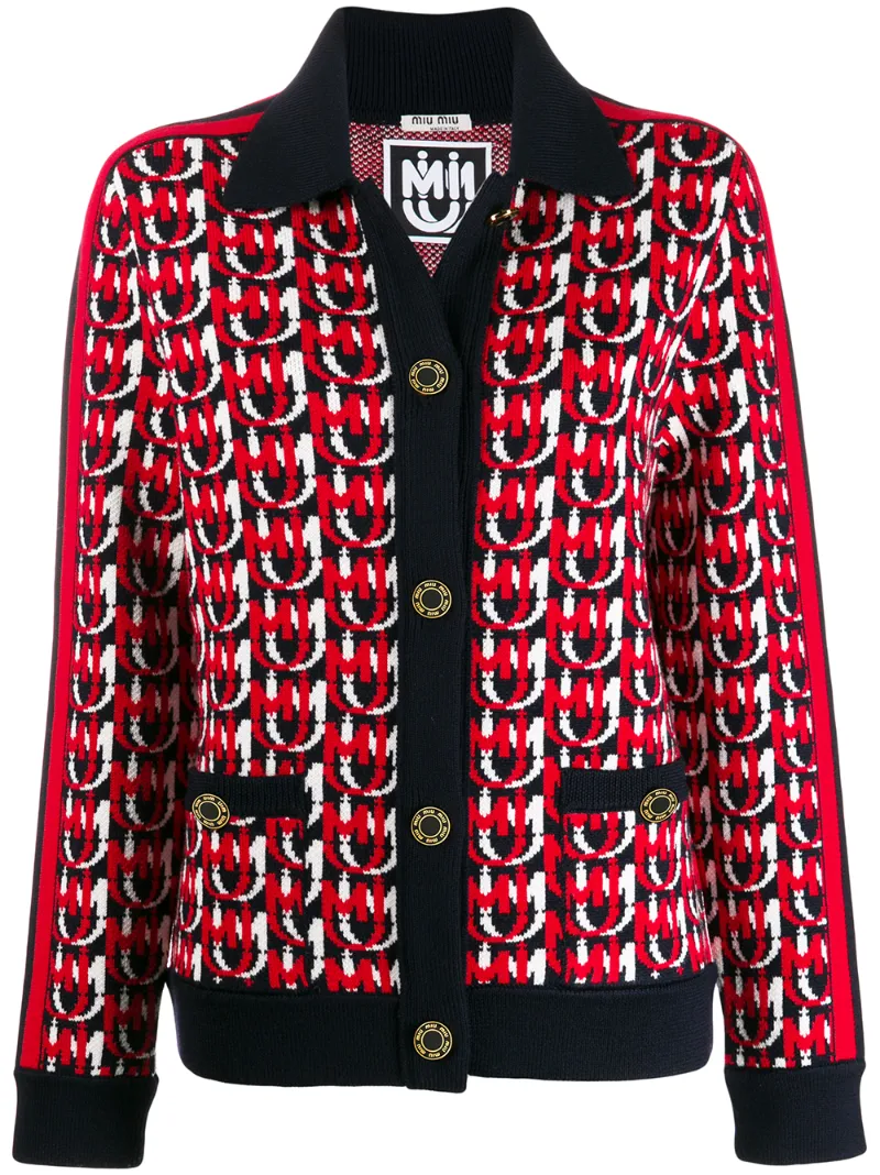 Miu Miu трикотажный кардиган MM с логотипом
