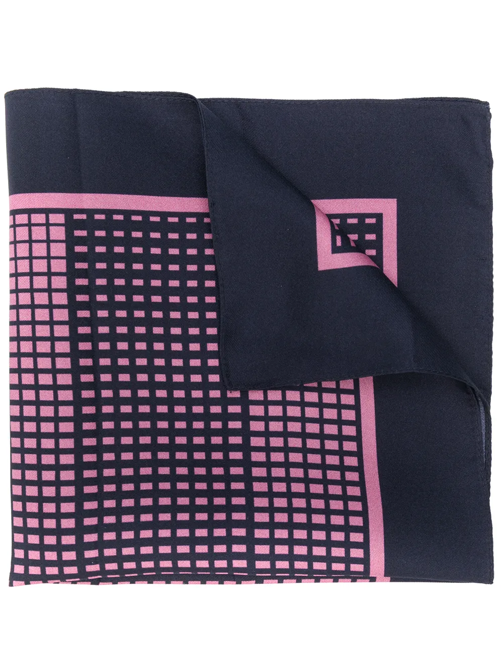 Zegna geometric print pocket square | Blue | Image 1