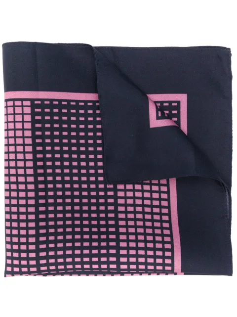 Zegna geometric print pocket square
