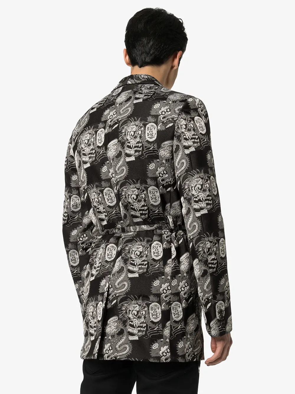 Comme des Garçons Homme Plus Blazer met jacquard Zwart