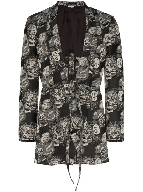 Comme des Garçons Homme Plus Buy Or Die jacquard blazer