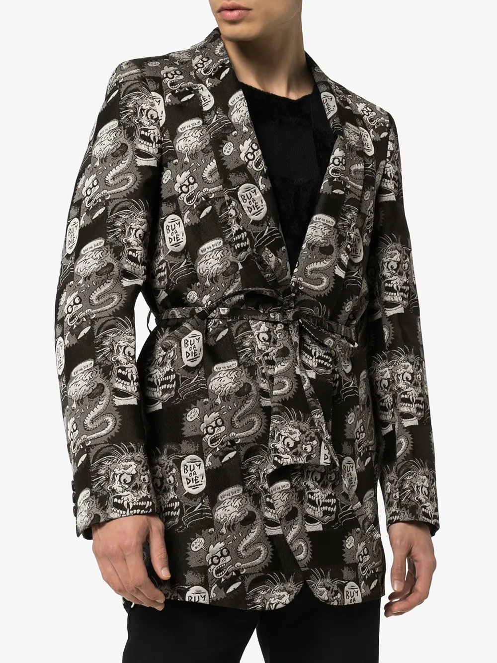 Comme des Garçons Homme Plus Blazer met jacquard Zwart