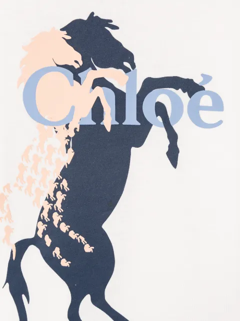 CHLOÉ LOGO PRINT LONG SLEEVE TOP