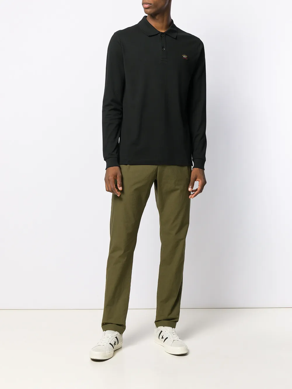 Paul & Shark Poloshirt met geborduurd logo - Zwart