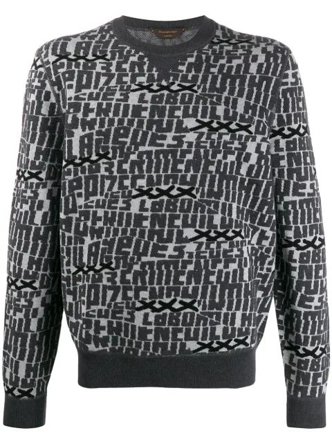 Zegna letter patterned jumper