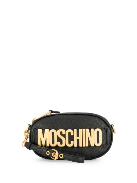 moschino logo plaque belt bag