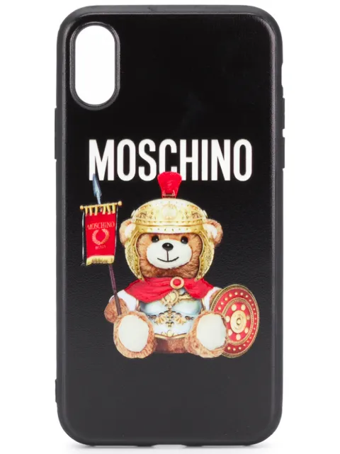 Click to view more detailed imagery on our partner's website Moschino Teddy Rome Iphone Xs Max Case In Black Pvc In 2555