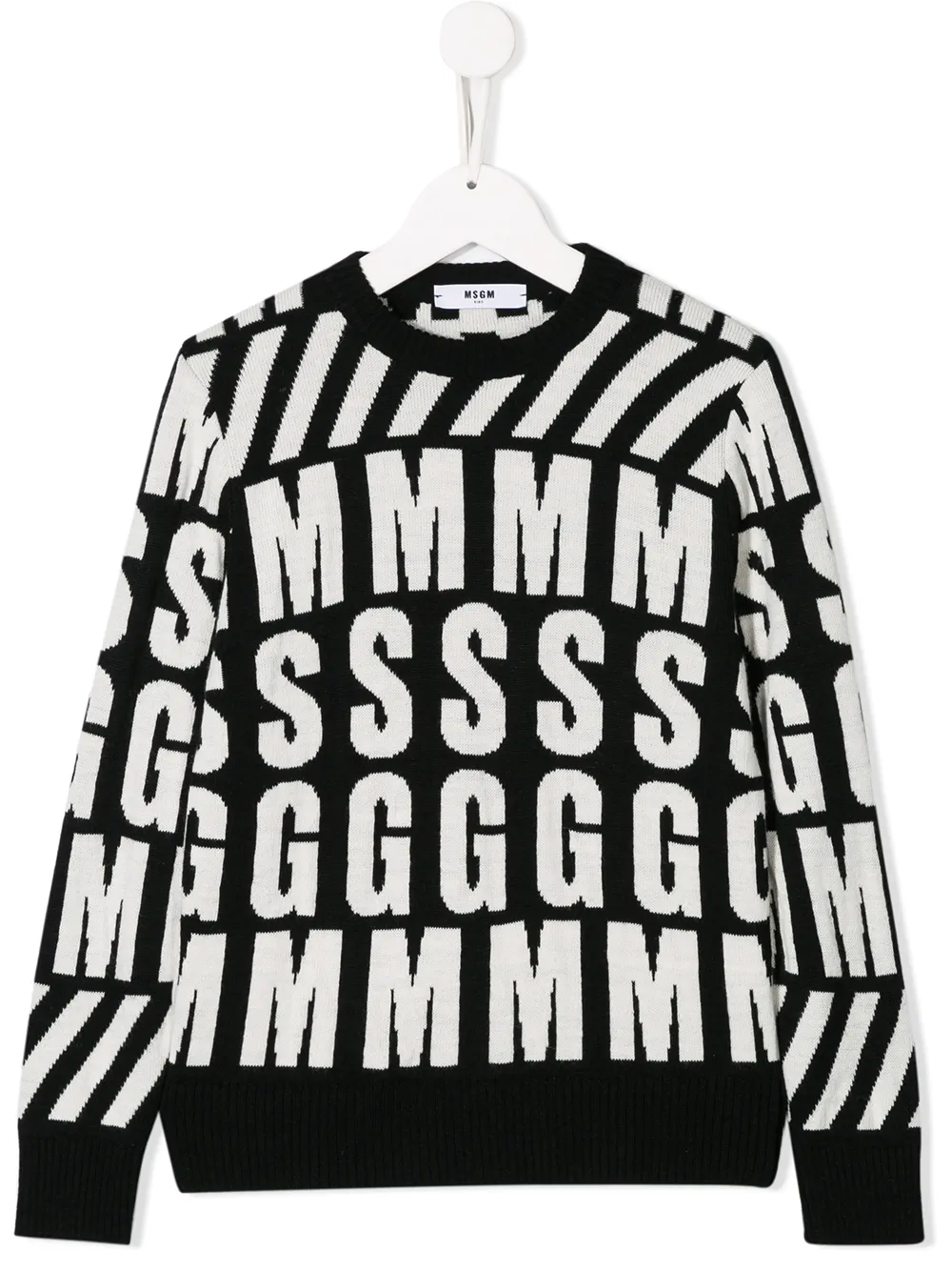 MSGM Kids knit logo print jumper | Black | Image 1