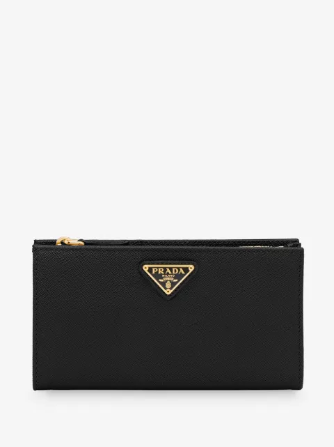 Prada logo-plaque zipped wallet
