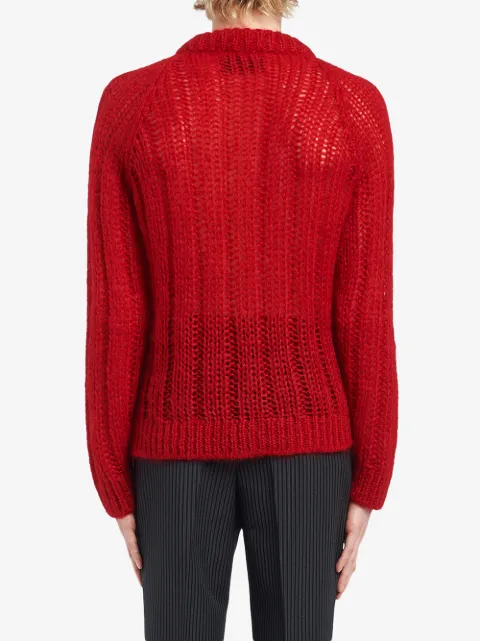 Prada Ribbed Knitted Cardigan Aw19 | Farfetch.com