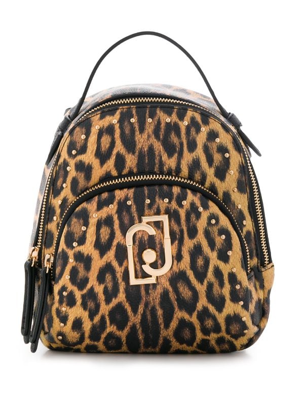 mini leopard print backpack