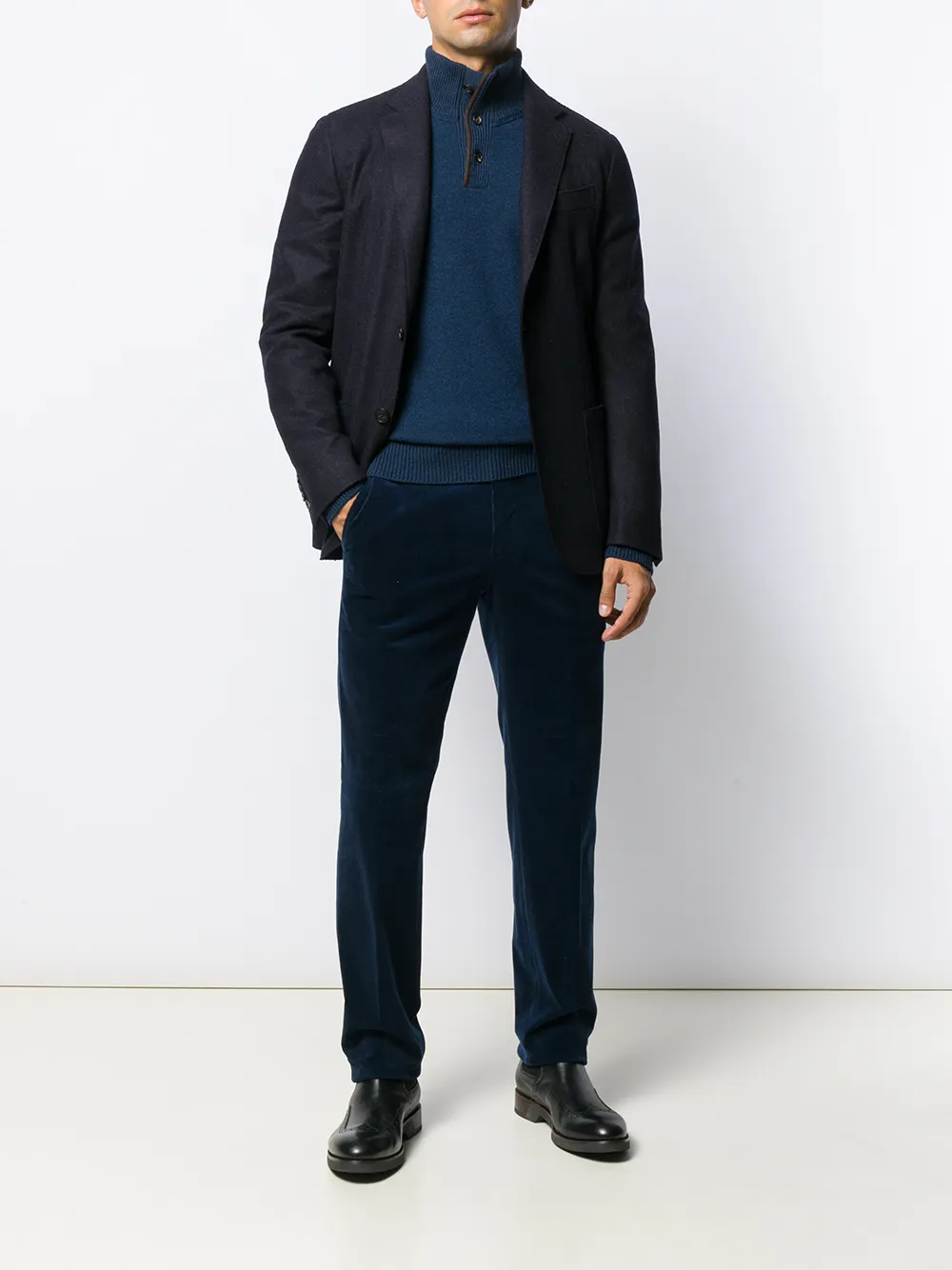 Zegna Blazer met enkele rij knopen - Blauw