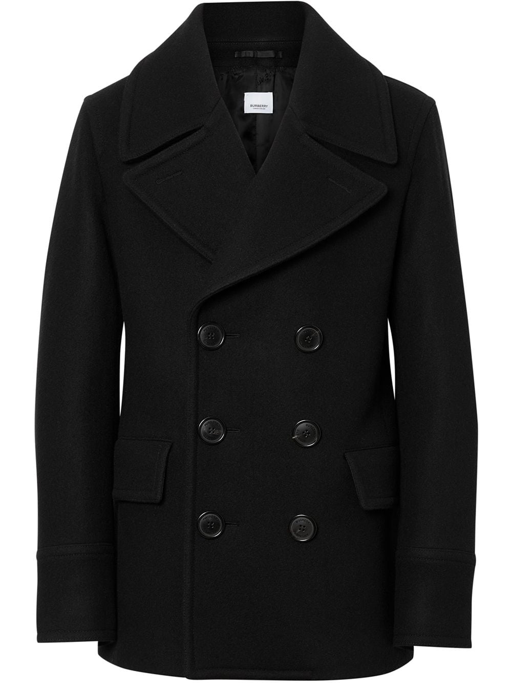 Shop Burberry Wool Blend Pea Coat with Express Delivery - FARFETCH