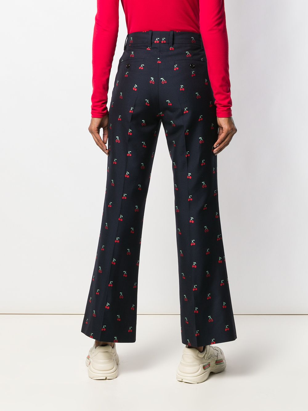 фото Gucci расклешенные брюки из ткани филькупе