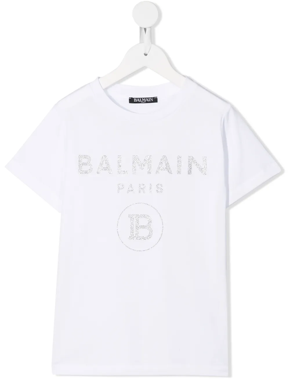 

Balmain Kids playera con logo en contraste - Blanco