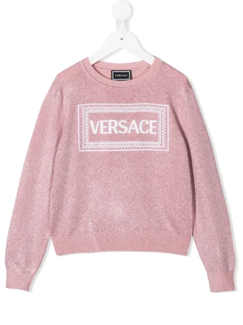 Versace Kids suéter con logo bordado