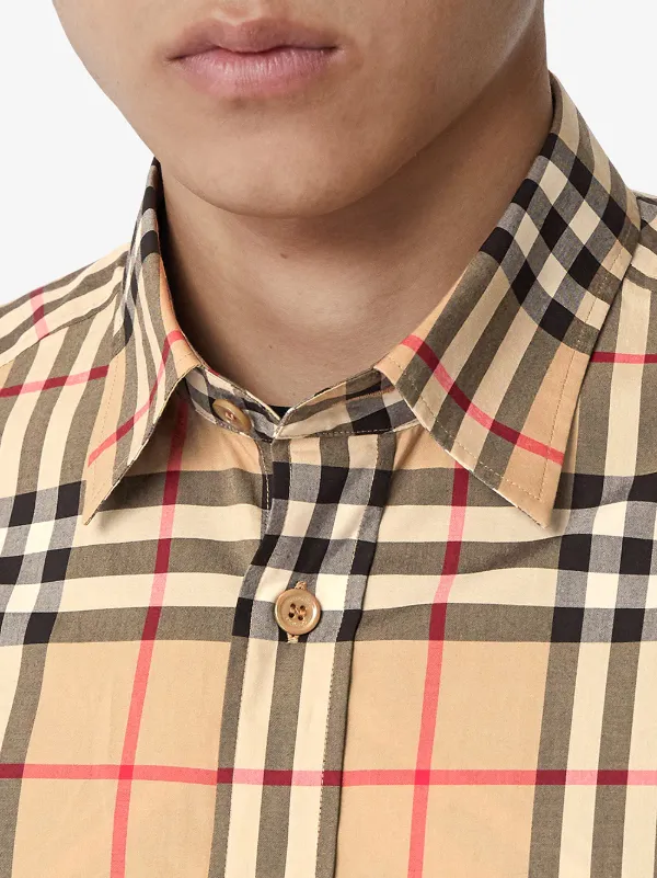 Shop Burberry Vintage Check cotton poplin shirt with Express Delivery -  FARFETCH