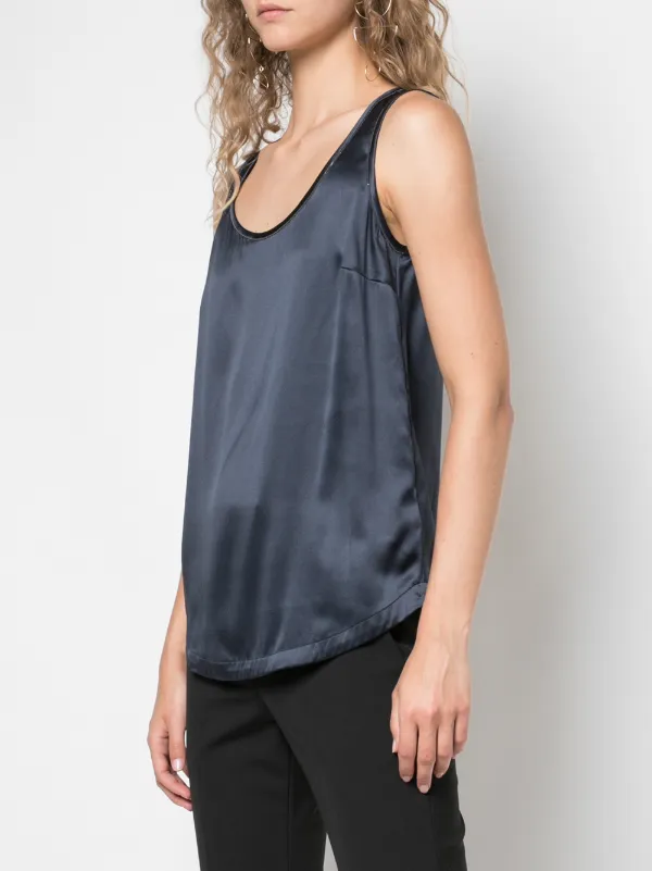 Brunello Cucinelli Silk Tank Top | Blue | FARFETCH