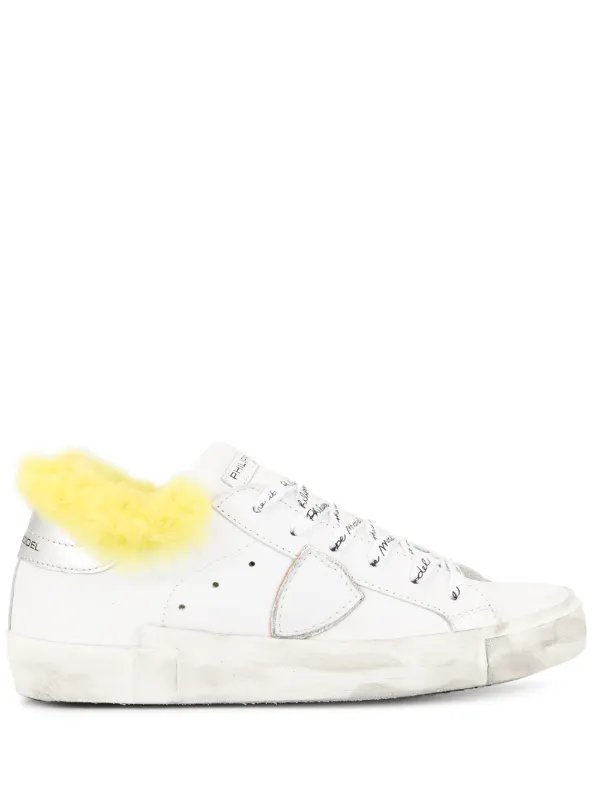 sneakers with fur trim