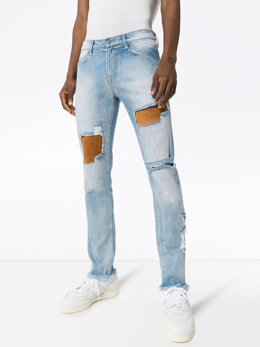 424 Skinny Fit Nubuck Panelled Jeans - Farfetch
