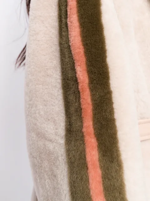 Blancha Vernice Stripes Shearling Coat Farfetch