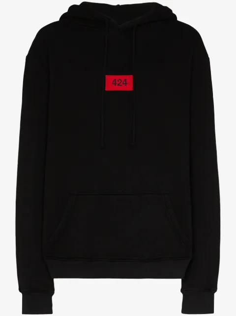 424 Moletom com capuz e patch de logo