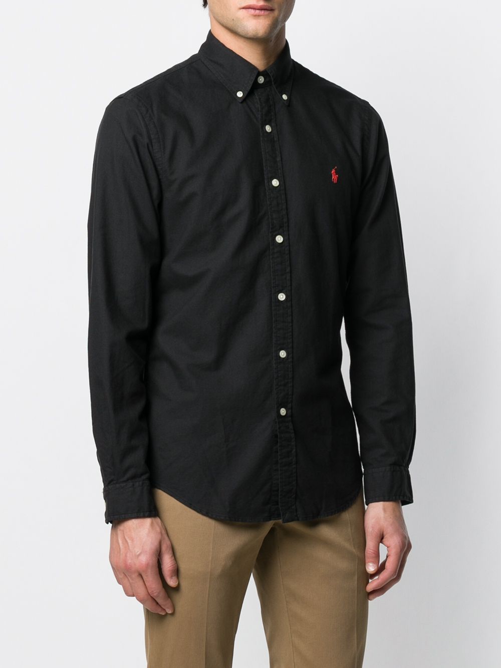 Shop Polo Ralph Lauren Slim-fit Button Down Shirt In Black