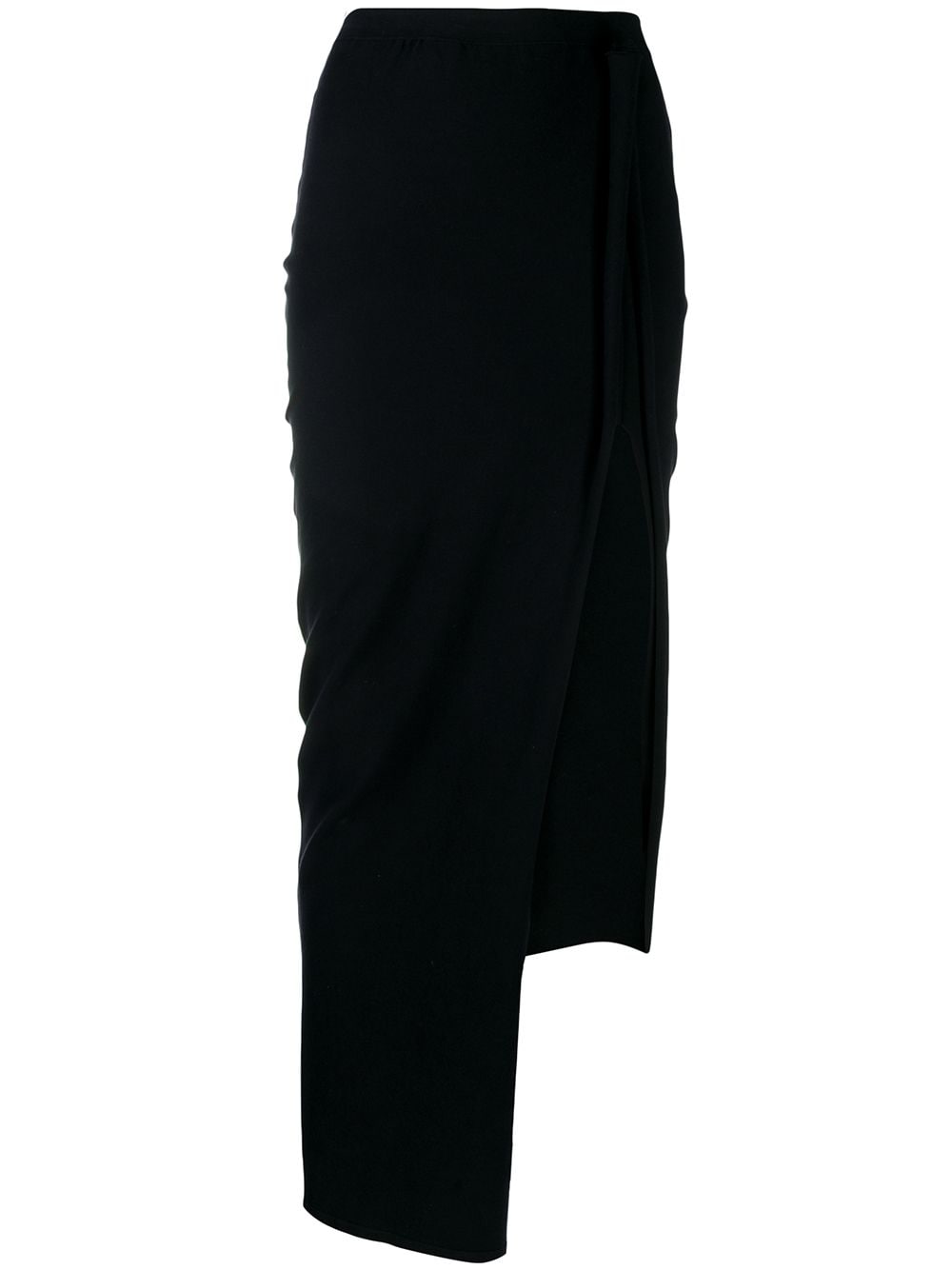 Shop Rick Owens Side Slit Midi Skirt In Black