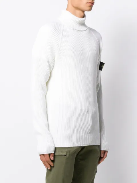 stone island ribbed roll neck jumper