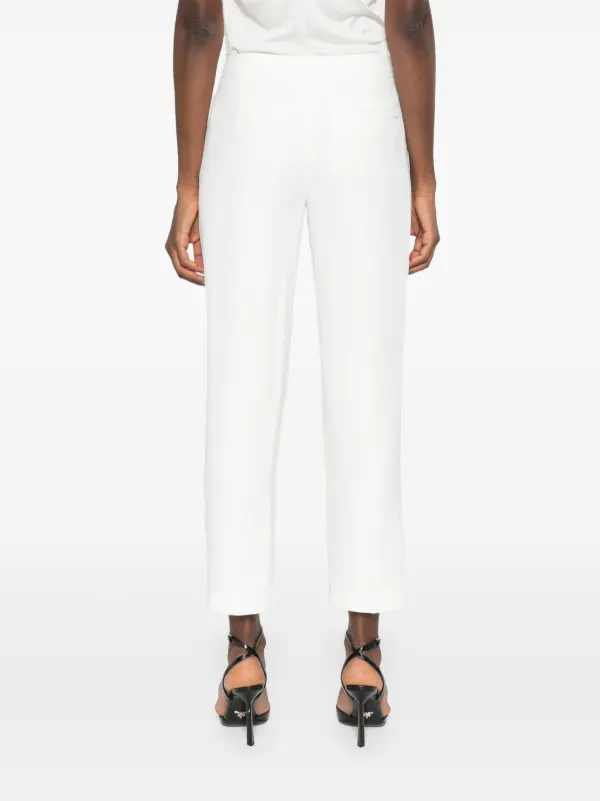 Alexander McQueen Crepe Cigarette Trousers | White | FARFETCH UK
