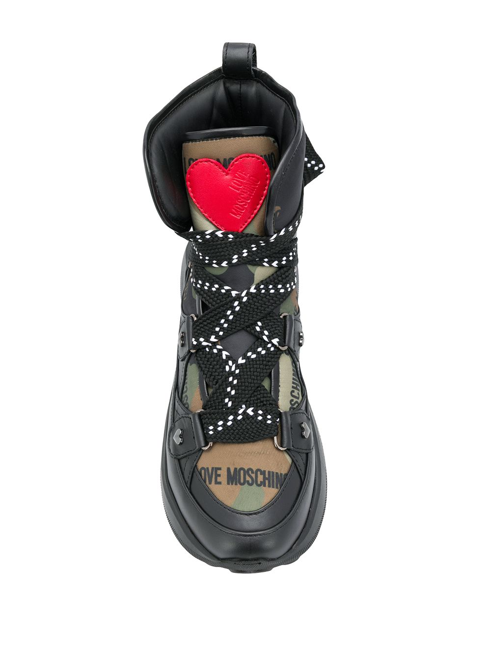 фото Love Moschino ботинки с камуфляжным принтом
